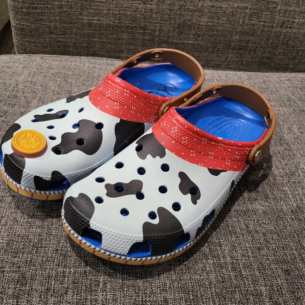CROCS Men’s Toy Story Woody with Red Strap and Blue Footbed